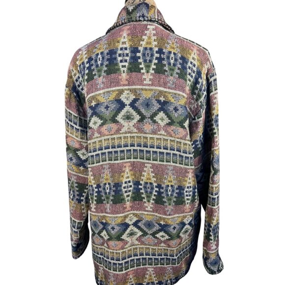 VTG Womens XL (estimate) Southwestern Tapestry Pattern Jacket Multicolor Cowgirl - Picture 2 of 8